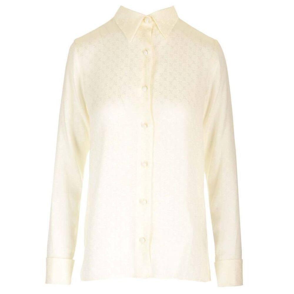 Palm Angels Women Silk Shirt With Monogram